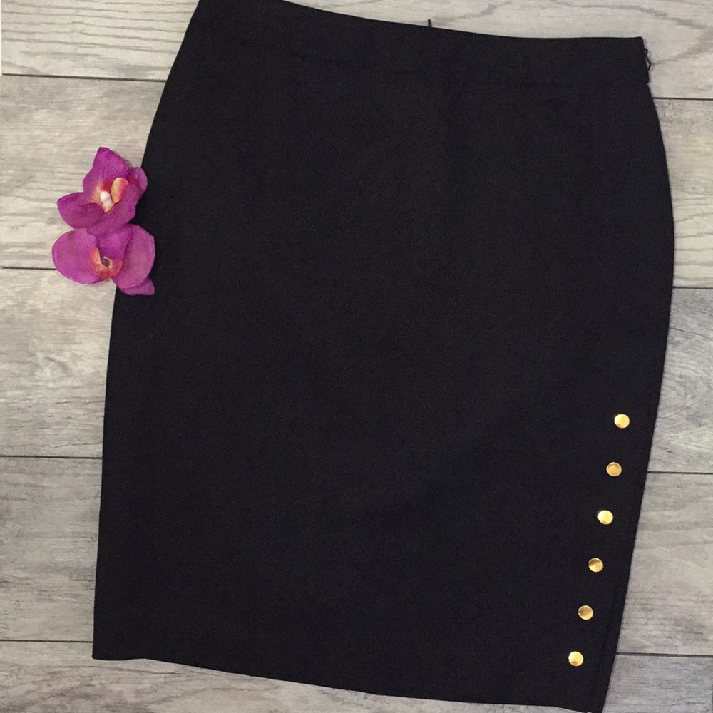 Worthington Black Pencil Skirt Stud Accents